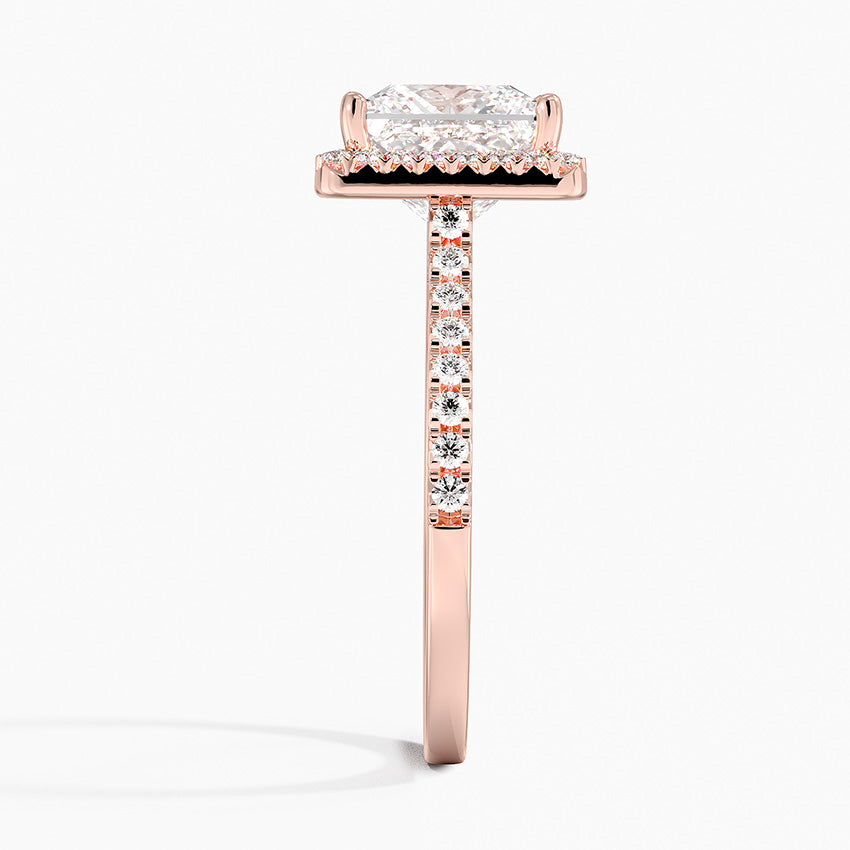 2.40 Karat Prenses Halo Tasarım Tektaş Laboratuvar Pırlanta Yüzük 18k  -Astrala - Bold Diamonds