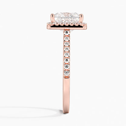 2.40 Karat Prenses Halo Tasarım Tektaş Laboratuvar Pırlanta Yüzük 18k  -Astrala - Bold Diamonds