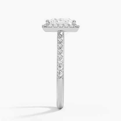 2,40 Karat Prenses  Halo Tasarım Tektaş Laboratuvar Pırlanta Yüzük 18K -Bellora - Bold Diamonds