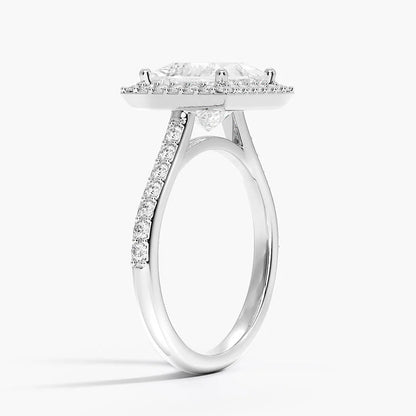 2,40 Karat Prenses  Halo Tasarım Tektaş Laboratuvar Pırlanta Yüzük 18K -Bellora - Bold Diamonds