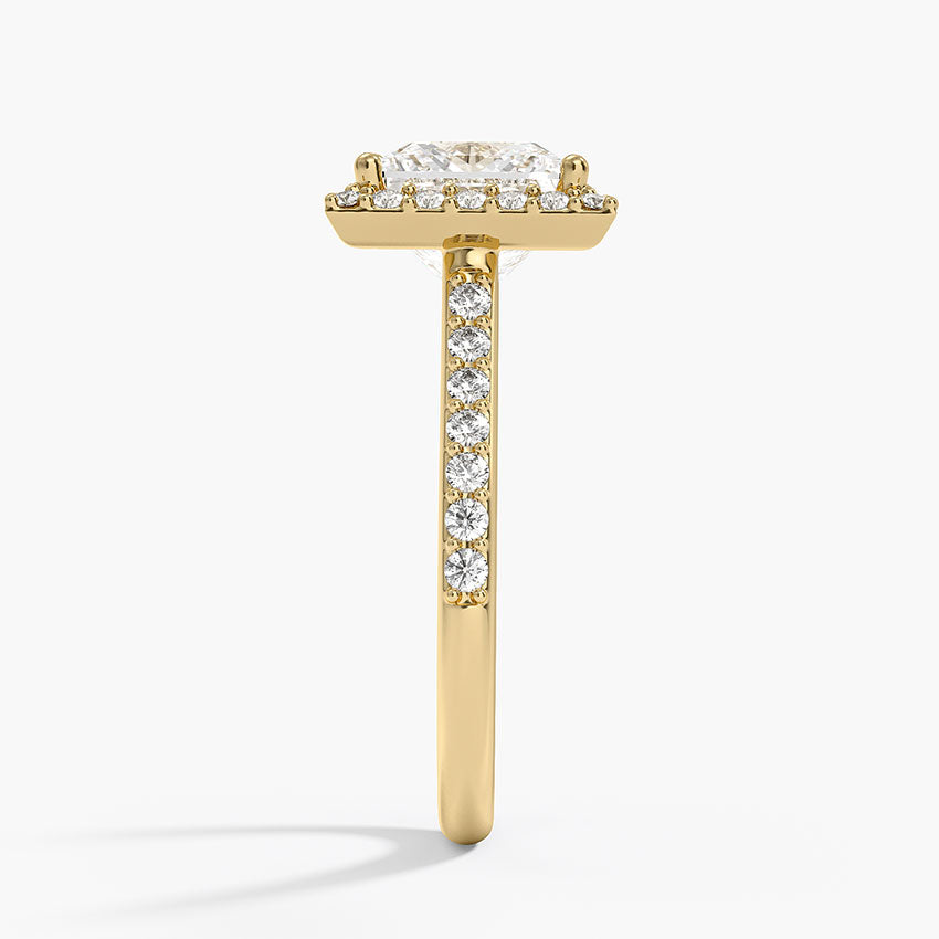 2,40 Karat Prenses  Halo Tasarım Tektaş Laboratuvar Pırlanta Yüzük 18K -Bellora - Bold Diamonds