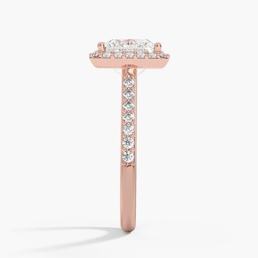 2,40 Karat Prenses  Halo Tasarım Tektaş Laboratuvar Pırlanta Yüzük 18K -Bellora - Bold Diamonds