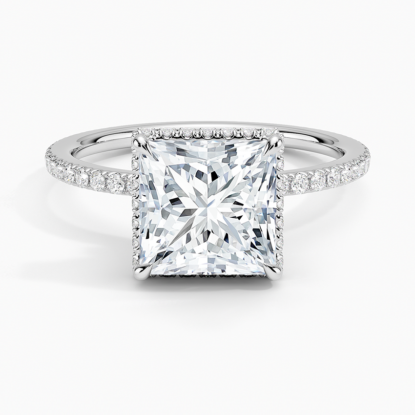 2,40 Karat Prenses Halo Tasarım Tektaş Laboratuvar Pırlanta Yüzük 18K -Luminara - Bold Diamonds