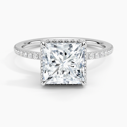 2,40 Karat Prenses Halo Tasarım Tektaş Laboratuvar Pırlanta Yüzük 18K -Luminara - Bold Diamonds