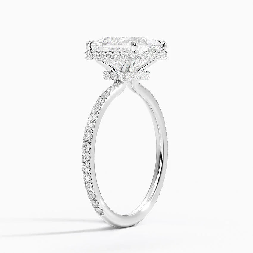 2,40 Karat Prenses Halo Tasarım Tektaş Laboratuvar Pırlanta Yüzük 18K -Luminara - Bold Diamonds