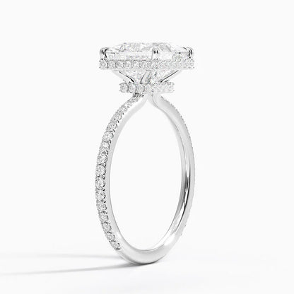 2,40 Karat Prenses Halo Tasarım Tektaş Laboratuvar Pırlanta Yüzük 18K -Luminara - Bold Diamonds