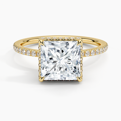 2,40 Karat Prenses Halo Tasarım Tektaş Laboratuvar Pırlanta Yüzük 18K -Luminara - Bold Diamonds