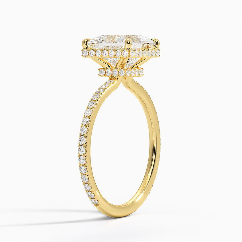 2,40 Karat Prenses Halo Tasarım Tektaş Laboratuvar Pırlanta Yüzük 18K -Luminara - Bold Diamonds