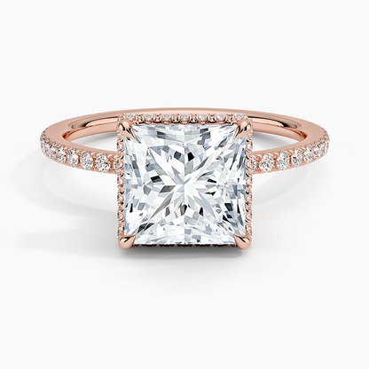 2,40 Karat Prenses Halo Tasarım Tektaş Laboratuvar Pırlanta Yüzük 18K -Luminara - Bold Diamonds
