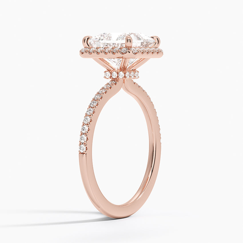 2.40 Karat Prenses Halo Tasarım Tektaş Laboratuvar Pırlanta Yüzük 18k  -Luxora - Bold Diamonds