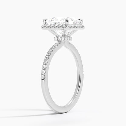 2.40 Karat Prenses Halo Tasarım Tektaş Laboratuvar Pırlanta Yüzük 18k  -Luxora - Bold Diamonds