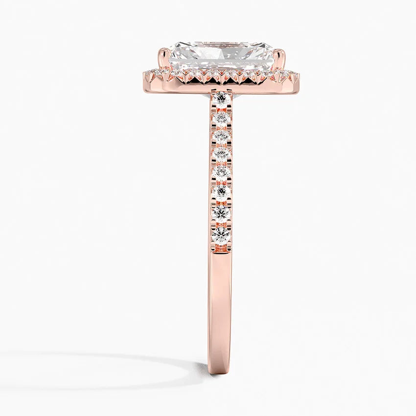 2.40 Karat Radiant Halo Tasarım Tektaş Laboratuvar Pırlanta Yüzük 18k  -Astrala - Bold Diamonds
