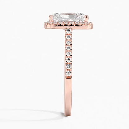 2.40 Karat Radiant Halo Tasarım Tektaş Laboratuvar Pırlanta Yüzük 18k  -Astrala - Bold Diamonds