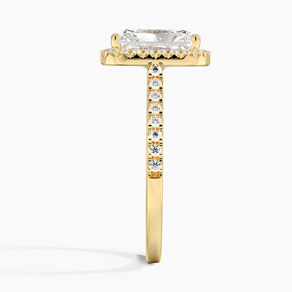 2.40 Karat Radiant Halo Tasarım Tektaş Laboratuvar Pırlanta Yüzük 18k  -Astrala - Bold Diamonds
