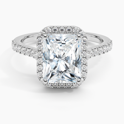 2.40 Karat Radiant Halo Tasarım Tektaş Laboratuvar Pırlanta Yüzük 18k  -Astrala - Bold Diamonds