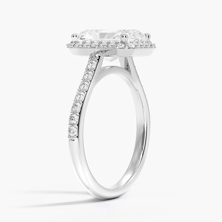 2,40 Karat Radiant Halo Tasarım Tektaş Laboratuvar Pırlanta Yüzük 18K -Bellora - Bold Diamonds