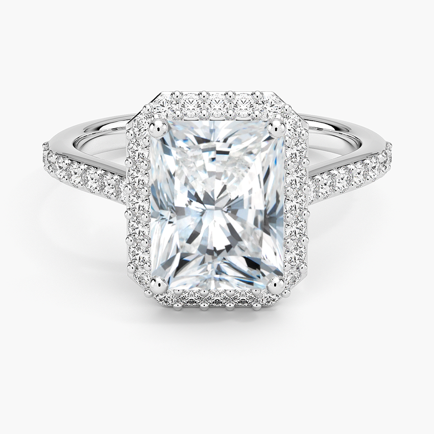 2,40 Karat Radiant Halo Tasarım Tektaş Laboratuvar Pırlanta Yüzük 18K -Bellora - Bold Diamonds