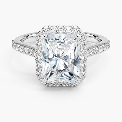 2,40 Karat Radiant Halo Tasarım Tektaş Laboratuvar Pırlanta Yüzük 18K -Bellora - Bold Diamonds