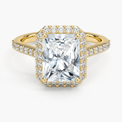 2,40 Karat Radiant Halo Tasarım Tektaş Laboratuvar Pırlanta Yüzük 18K -Bellora - Bold Diamonds