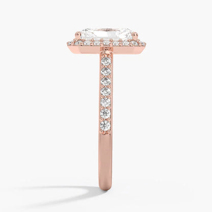 2,40 Karat Radiant Halo Tasarım Tektaş Laboratuvar Pırlanta Yüzük 18K -Bellora - Bold Diamonds