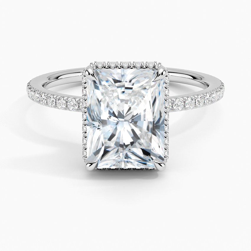 2,40 Karat Radiant Halo Tasarım Tektaş Laboratuvar Pırlanta Yüzük 18K -Luminara - Bold Diamonds