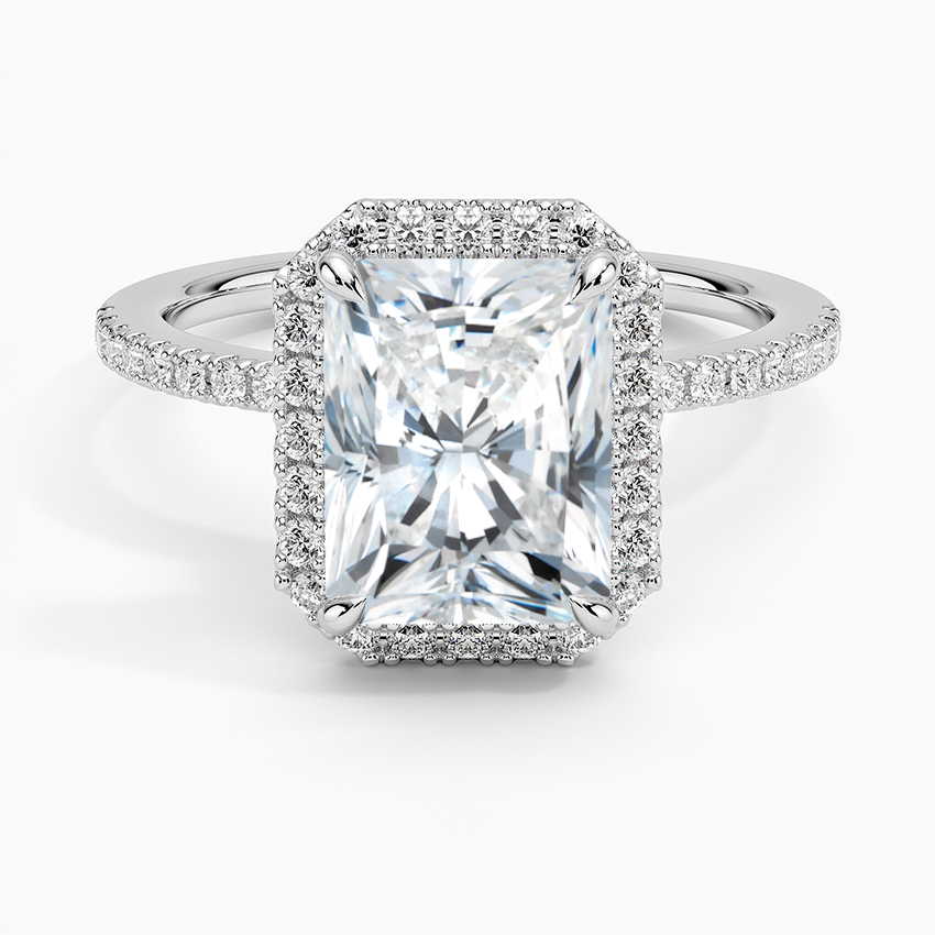 2.40 Karat Radiant Halo Tasarım Tektaş Laboratuvar Pırlanta Yüzük 18k  -Luxora - Bold Diamonds