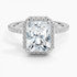 2.40 Karat Radiant Halo Tasarım Tektaş Laboratuvar Pırlanta Yüzük 18k  -Luxora - Bold Diamonds