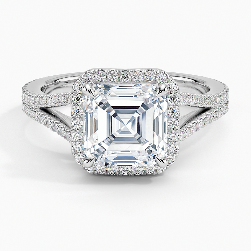 2,50 Karat Asscher Halo Tasarım Tektaş Laboratuvar Pırlanta Yüzük 18K - Aurelia - Bold Diamonds