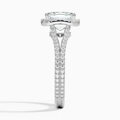 2,50 Karat Asscher Halo Tasarım Tektaş Laboratuvar Pırlanta Yüzük 18K - Aurelia - Bold Diamonds