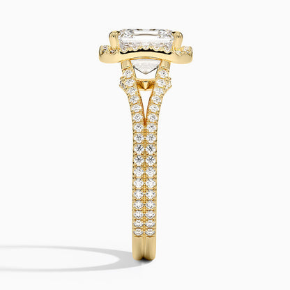 2,50 Karat Asscher Halo Tasarım Tektaş Laboratuvar Pırlanta Yüzük 18K - Aurelia - Bold Diamonds