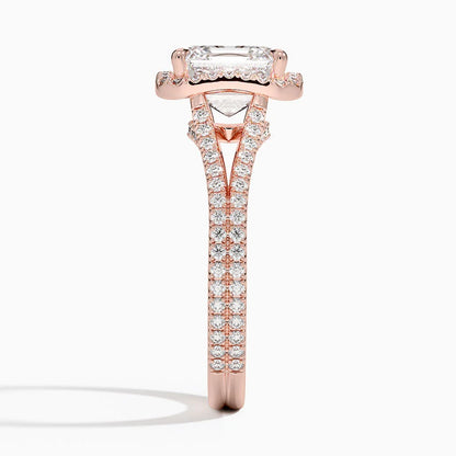 2,50 Karat Asscher Halo Tasarım Tektaş Laboratuvar Pırlanta Yüzük 18K - Aurelia - Bold Diamonds