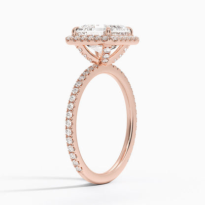 2,50 Karat Asscher Halo Tasarım Tektaş Laboratuvar Pırlanta Yüzük 18K - Celestia - Bold Diamonds