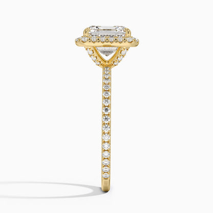 2,50 Karat Asscher Halo Tasarım Tektaş Laboratuvar Pırlanta Yüzük 18K - Celestia - Bold Diamonds