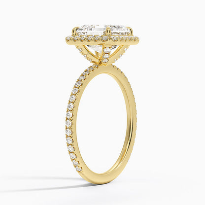 2,50 Karat Asscher Halo Tasarım Tektaş Laboratuvar Pırlanta Yüzük 18K - Celestia - Bold Diamonds
