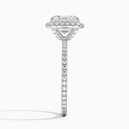 2,50 Karat Asscher Halo Tasarım Tektaş Laboratuvar Pırlanta Yüzük 18K - Celestia - Bold Diamonds