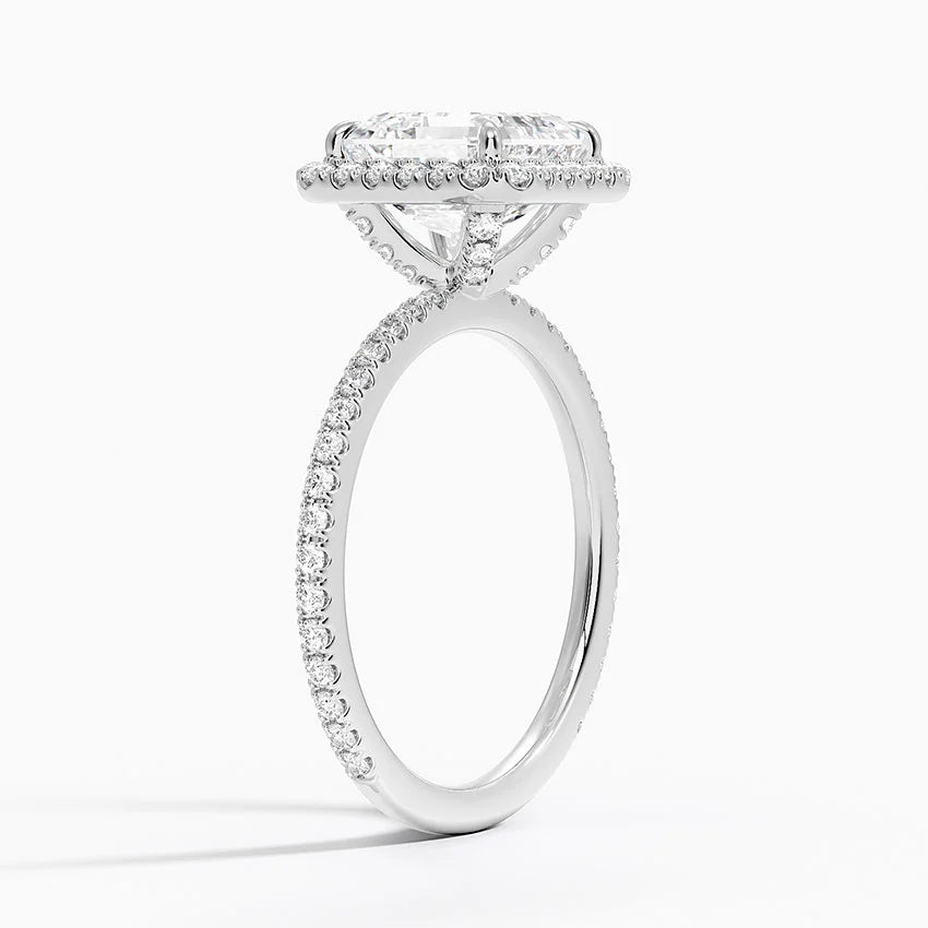 2,50 Karat Asscher Halo Tasarım Tektaş Laboratuvar Pırlanta Yüzük 18K - Celestia - Bold Diamonds