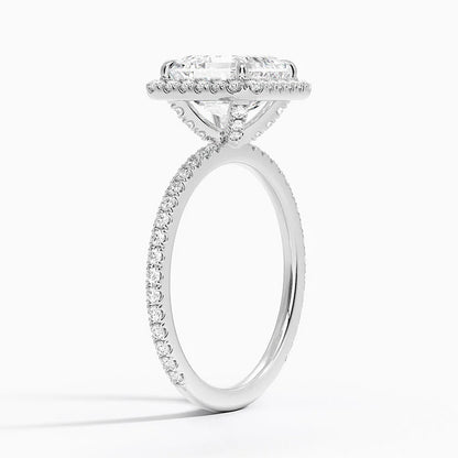 2,50 Karat Asscher Halo Tasarım Tektaş Laboratuvar Pırlanta Yüzük 18K - Celestia - Bold Diamonds