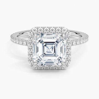 2,50 Karat Asscher Halo Tasarım Tektaş Laboratuvar Pırlanta Yüzük 18K - Celestia - Bold Diamonds