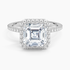 2,50 Karat Asscher Halo Tasarım Tektaş Laboratuvar Pırlanta Yüzük 18K - Celestia - Bold Diamonds