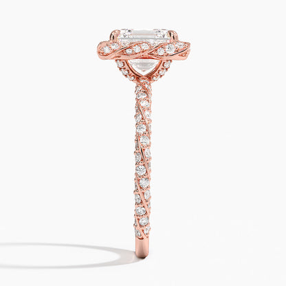 2.50 Karat Asscher Halo Tasarım Tektaş Laboratuvar Pırlanta Yüzük  18k -Elyra - Bold Diamonds