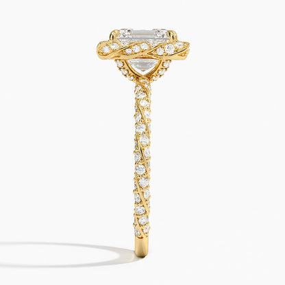2.50 Karat Asscher Halo Tasarım Tektaş Laboratuvar Pırlanta Yüzük  18k -Elyra - Bold Diamonds