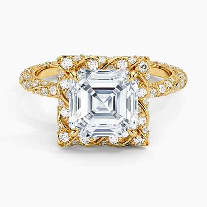 2.50 Karat Asscher Halo Tasarım Tektaş Laboratuvar Pırlanta Yüzük  18k -Elyra - Bold Diamonds
