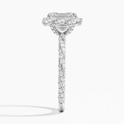 2.50 Karat Asscher Halo Tasarım Tektaş Laboratuvar Pırlanta Yüzük  18k -Elyra - Bold Diamonds