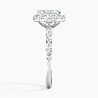 2.50 Karat Asscher Halo Tasarım Tektaş Laboratuvar Pırlanta Yüzük 18K -Mirara - Bold Diamonds