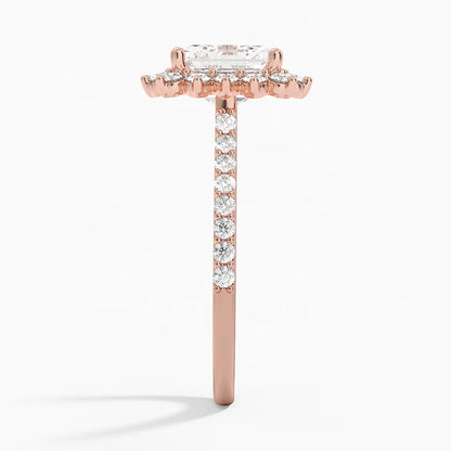 2,50 Karat Asscher Halo Tasarım Tektaş Laboratuvar Pırlanta Yüzük 18K -Seraphina - Bold Diamonds