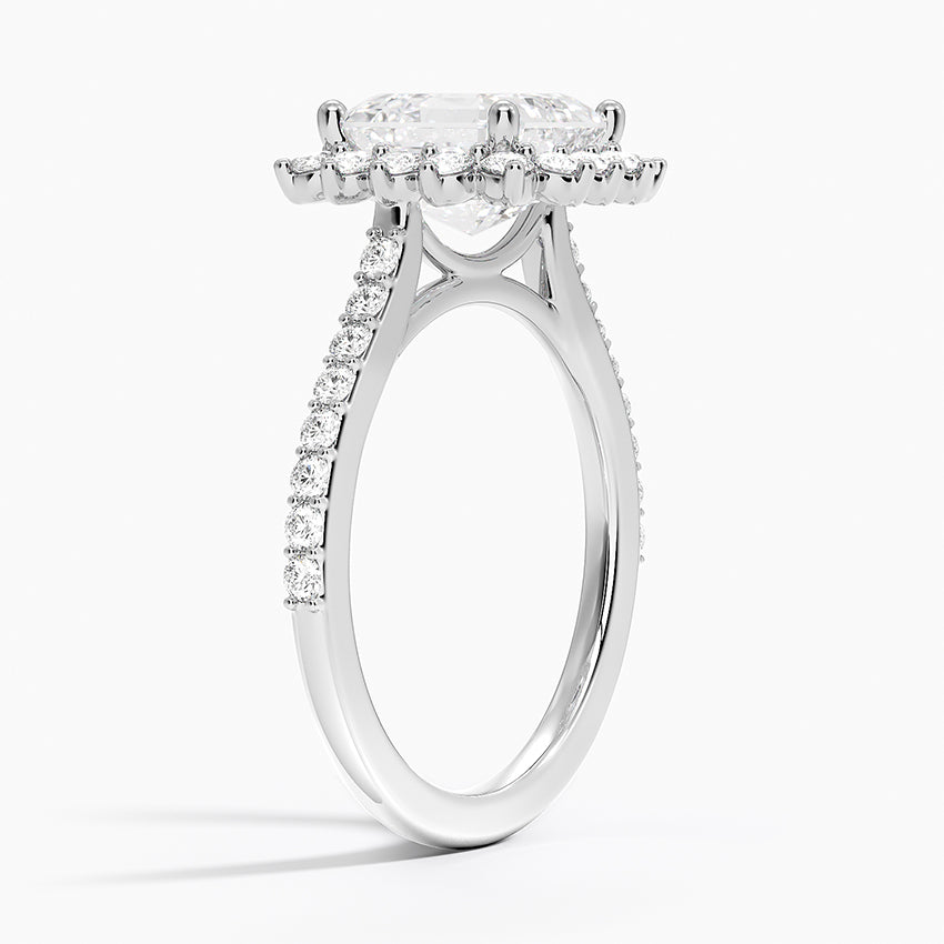 2,50 Karat Asscher Halo Tasarım Tektaş Laboratuvar Pırlanta Yüzük 18K -Seraphina - Bold Diamonds