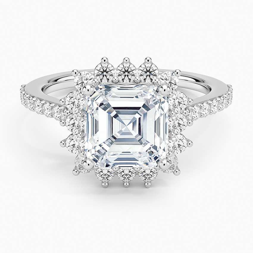 2,50 Karat Asscher Halo Tasarım Tektaş Laboratuvar Pırlanta Yüzük 18K -Seraphina - Bold Diamonds
