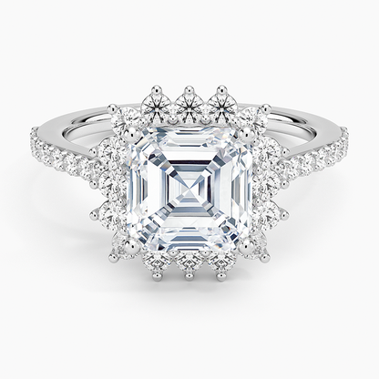 2,50 Karat Asscher Halo Tasarım Tektaş Laboratuvar Pırlanta Yüzük 18K -Seraphina - Bold Diamonds