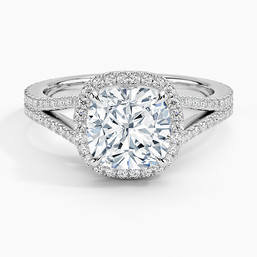 2,50 Karat Cushion Halo Tasarım Tektaş Laboratuvar Pırlanta Yüzük 18K - Aurelia - Bold Diamonds