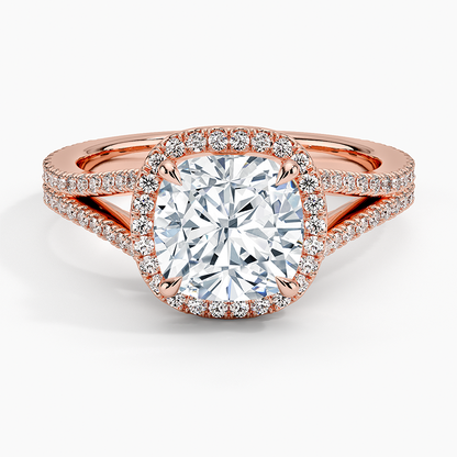 2,50 Karat Cushion Halo Tasarım Tektaş Laboratuvar Pırlanta Yüzük 18K - Aurelia - Bold Diamonds